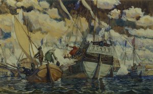 Peter I ve Lefort. Pleshcheyevo Gölü'ndeki I. Peter Filosu, 1927