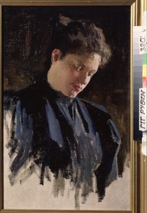 Sanatçının portresi Olga Ludvigovna Della-Vos-Kardovskaya (Della Vos Kardovskaya) (Della Vos Kardovskaja) (Della-Vos-Kardovskaja) (1875-1952). (Sanatçı O. Della Vos Kardovskaya'nın portresi). Peinture de Dmitri Nikolayevich Kardovsky (Kardovski) (1866-