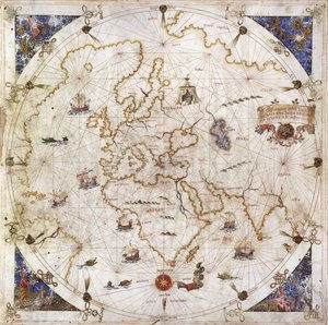 Portolan Dünya Haritası, 1519 by Dolfin Bonaldo