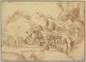 John vahşi doğada iyi haberi duyuruyor by Domenichino