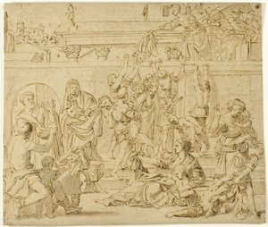 Aziz Cecilia Yoksullara Sadaka Dağıtıyor by Domenichino