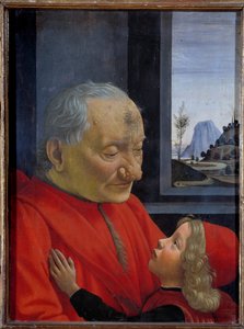 Yaşlı bir adam ve genç bir çocuğun portresi Resim Domenico Ghirlandaio (1449-1494) tarafından 15. yüzyıl Güneş. 0,62x0,46 m - Yaşlı bir adam ve genç bir çocuğun portresi (Yaşlı Adam ve Torunu olarak da adlandırılır). Domenico Ghirlandaio