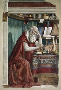 Aziz Jerome çalışma odasında - Fresk by Domenico Ghirlandaio