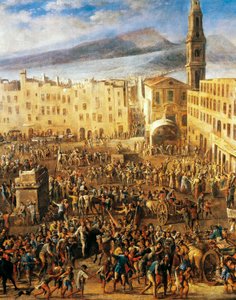 Napoli'deki Piazza del Mercato, Micco Spadaro olarak bilinen Domenico Gargiulo'nun (1609 veya 1610 - yaklaşık 1675) Masaniello İsyanı'ndan detay. by Domenico (1612 75) Gargiulo