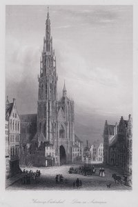 Anvers Katedrali (gravür) by Domenico (after) Quaglio