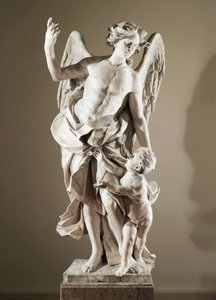 Koruyucu Melek, yaklaşık 1724, Domenico Antonio Vaccaro (1678-1745), mermer heykel, yükseklik 190 cm, San Paolo Maggiore Bazilikası