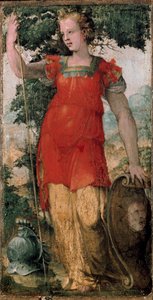 Kadın karakter, belki Minerva. Domenico Beccafumi