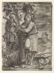 Çoban ve Eski Savaşçı by Domenico Campagnola