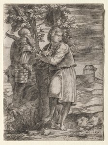 Çoban ve Eski Savaşçı, 1517. by Domenico Campagnola