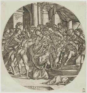 Aziz Catherine'in Kafasının Kesilmesi by Domenico Campagnola