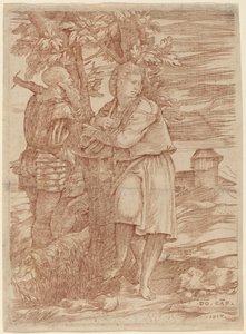 Çoban ve Eski Savaşçı by Domenico Campagnola
