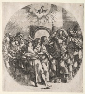 Kutsal ruhun inişi by Domenico Campagnola