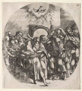 Kutsal ruhun inişi, 1518. by Domenico Campagnola