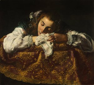 Uyuyan Kız - Peinture de Domenico Fetti (1588/90-1623) - 1621-1622 - Tuval üzerine yağlı boya - 67,5x74 - Szepmuveszeti Muzeum, Budapeşte