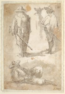 Askerlerin Figür Çalışmaları by Domenico Gargiulo, called Micco Spadaro