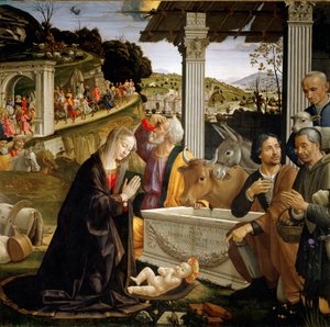 Çobanların Hayranlığı Tablo Domenico Ghirlandaio (1449-1494) 1483-1485 Güneş. 167x167 cm Capella Sassetti, Santa Trinita, Floransa