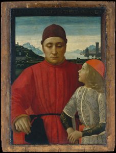 Francesco Sassetti 1421-1490 ve Oğlu Teodoro, yak. 1488. by Domenico Ghirlandaio