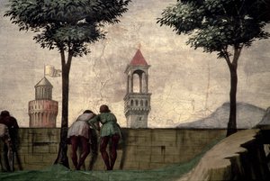 Ziyaretten Duvara Bakan Adamlar by Domenico Ghirlandaio