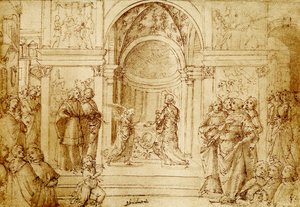 Melek tapınakta Zacharias görünür by Domenico Ghirlandaio