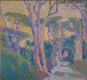 Portofino'daki çam ormanı, c.1920 by Domenico Guerello