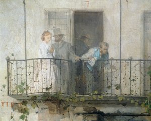 Villafranca Barışı Haberi, Domenico Induno, detay by Domenico Induno