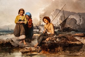 genç balıkçılar by Domenico Induno