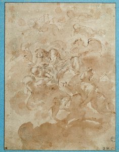 Jüpiter, Domenico Canuti (1620-1684) Paris tarafından kahverengi yıkama ve kanla Bacchus