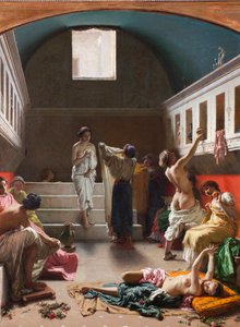 Pompeii Hamamları - Peinture de Domenico Morelli (1826-1901) by Domenico Morelli