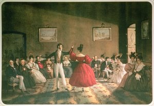 Buenos Aires'teki Salonda Dans, 1831 dolayları (kağıt üzerine suluboya)