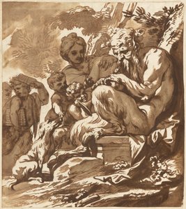 Ailesini Eğlendiren Bir Satir by Domenico Piola