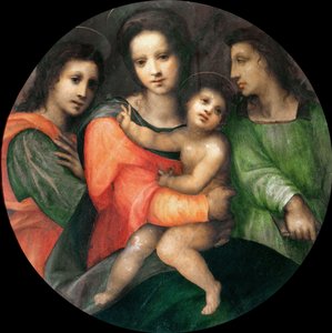 Madonna ve Çocuk iki melekle.
