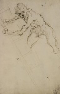 Çarmıha Gerilme için bir figür çalışması (kağıt üzerinde kömür) by Domenico Robusti Tintoretto