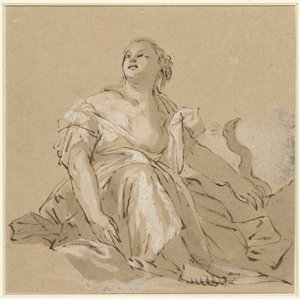 Bulutların Üzerinde Oturan Juno by Domenico Zanetti (attributed to)