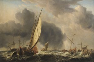 Balıkçı Tekneleri ve Bir Nehir Ağzında Esinti İçinde Savaş, 1771