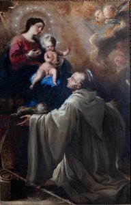 Parish müzesi. Tablo. Saint Bernard ve Çocuklu Madonna. Tuval üzerine yağlıboya. by Don Juan Carreno de Miranda