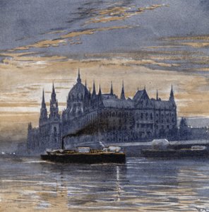 Buda-peşte ve Parlamento Binası (renkli taş) by Donald (after) Maxwell