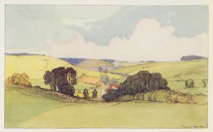 Winterbourne Abbar yakınında (renkli taşbaskı) by Donald (after) Maxwell