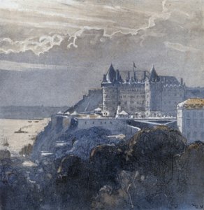 Quebec ve Chateau Frontenac (renkli taş) by Donald (after) Maxwell
