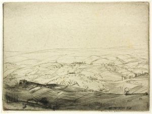 San Gimignano Duvarlarından Eskiz by Donald Shaw MacLaughlan