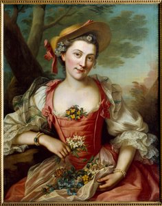 Kadın Portresi Resmi Donatien Honotte (1707-1785) 18.yy Dijon, Güzel Sanatlar Müzesi