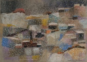 Kar yağışı, 2001 (kadife kağıt üzerine pastel) by Donatella Merlo