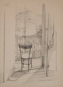 Balkon, c.1975 (kağıt üzerine çizim)