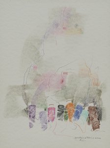 Threads, 2000 (kağıt üzerine renkli kalemler)