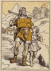 William Tell ve oğlu (renkli taş)
