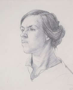 Genç Bir Kadının Başı, c.1914 by Dora Carrington