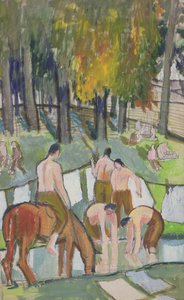 Deredeki Askerler, 1920 (kağıt üzerinde wc) by Dora Carrington