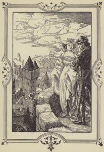 "Annoure, Kralı siperlerin üzerine çıkardı" (lito) by Dora Curtis
