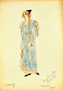 Carleton Smyth tarafından Marguerite Faust performansı için kostüm çizimi by Dorothy Carleton Smyth