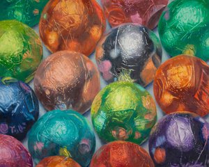 Many Chocolates, 2022 (tuval üzerine yağlıboya) by Douglas Newton