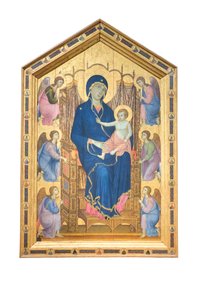 Madonna ve Çocuk meleklerle taçlandı by Duccio di Buoninsegna